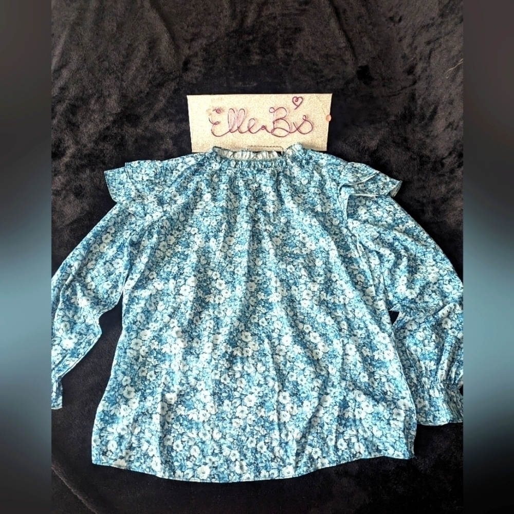 Long Sleeve Floral Blouse Top XL